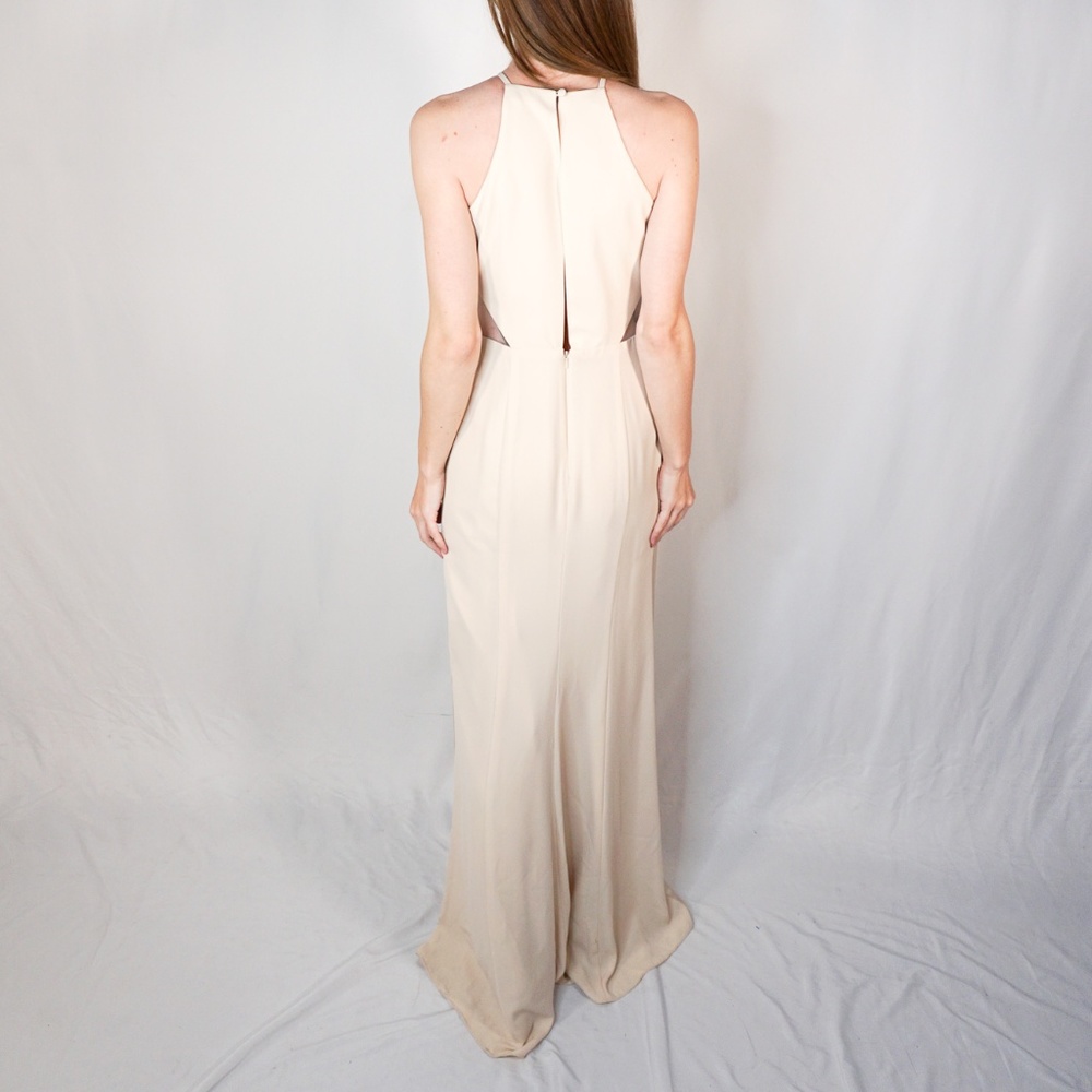 WHITE VERA WANG Crepe Cutaway Dress Illusion NWT - Picture 3 of 6